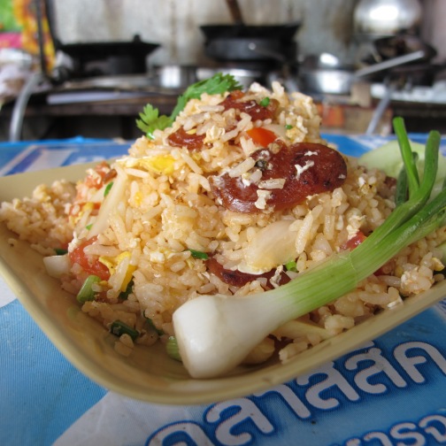 Kao Phad Kunchiang - ข้าวผัดกุนเชียง - Thai Frid Rice with Chinese Sausage