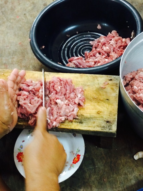 How to minced the pork with Clever